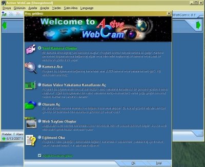 Active WebCam'i Yükleyin