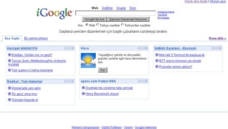 iGoogle Sayfası Nasıl Açılır?