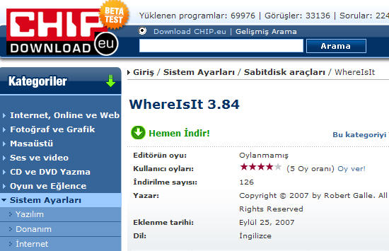 Whereisit?'i Türkçeleştirme