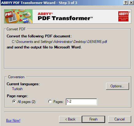 ABBY PDF Transformer ile çeviri (4)