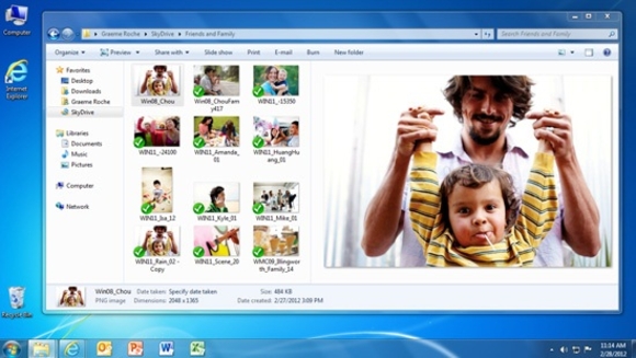Fotoğraflar, SkyDrive, Masaüstü Windows Essentials