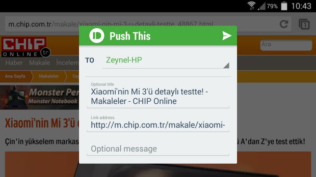 Pushbullet ile dosya, bağlantı gönderin!
