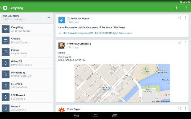 Pushbullet ile dosya, bağlantı gönderin!