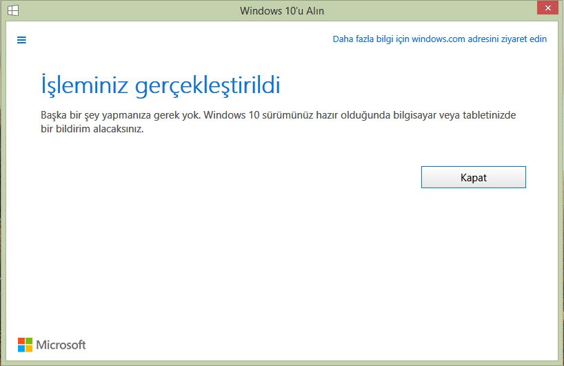 Windows 10'u 