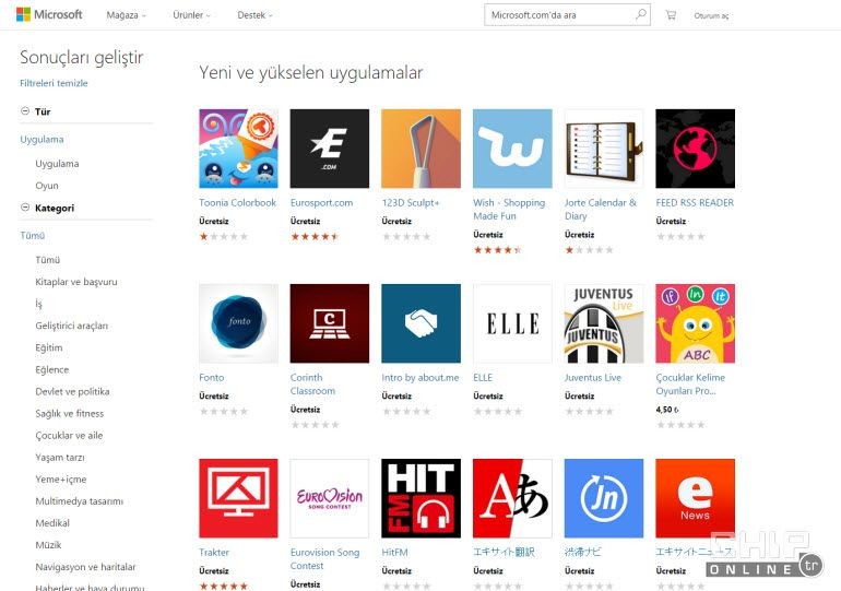 Microsoft, Universal App Store'u açtı!