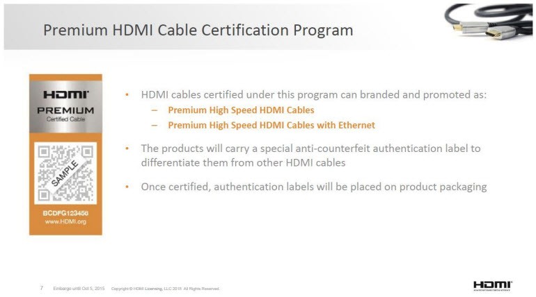 HDMI kabloları için yeni sertifika programı!