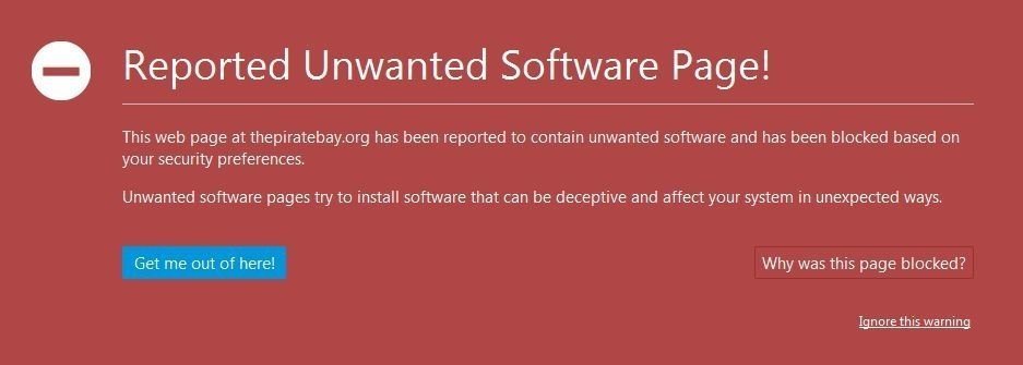Pirate Bay zararlı olarak etiketlendi!