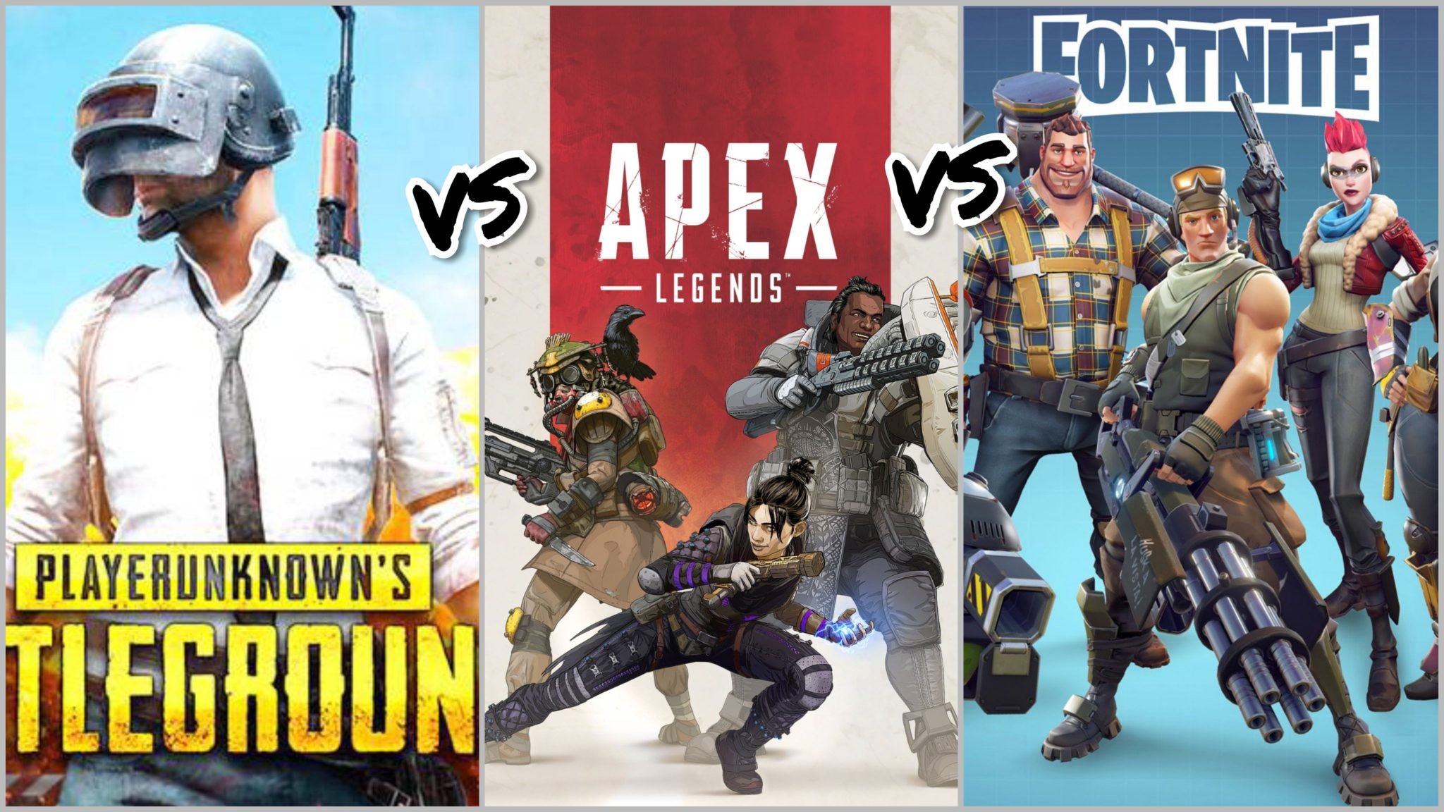 PUBG vs Fortnite vs Apex Legends
