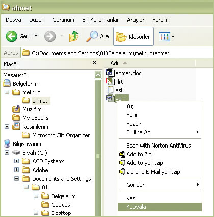 Dosya Kopyalamak