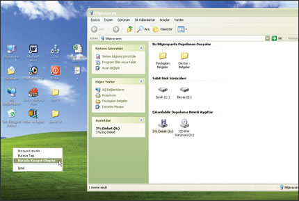 Masaüstünde Disket Kısayolu