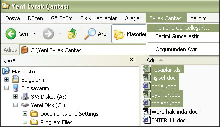 Dosyaları Güncelleştirmek