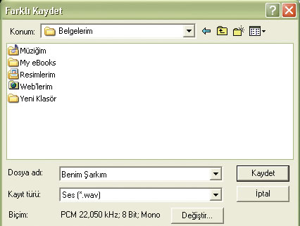 Dosya Türlerini Değiştirin