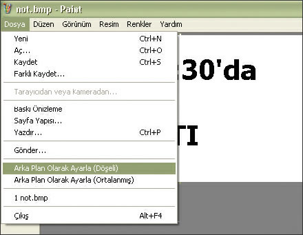 Arka Plan Olarak Ayarlayın