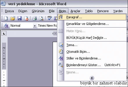 Paragraf Özellikleri