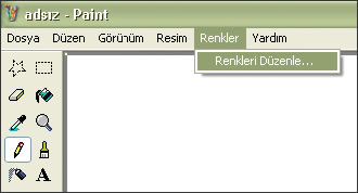 Renk Paleti Penceresini Açın
