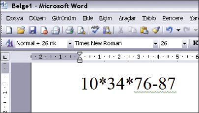 Word ile Hesaplama Yapmak