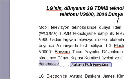 Metinlere Açıklama Eklemek