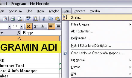 Sıralamayı Düzenleme