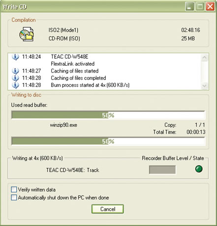Verilerin CD'ye Kaydedilmesi