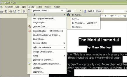 Yabancı Bir Belgeyi Yazım Kontrolünden Geçirmek
