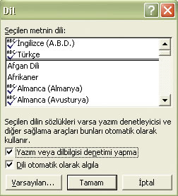 Dil Seçimi ve Ayarlar