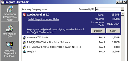 Kullanıcıya Kolaylıklar