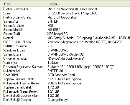 Bilgisayarınızı Tanıyın