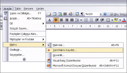 Word'de Makro Oluşturmak