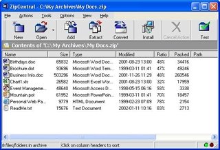 WinZip Alternatifleri: ZipCentral