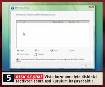 Yeni PC'ye Vista kurulumu: 1 saatte Vista hazır