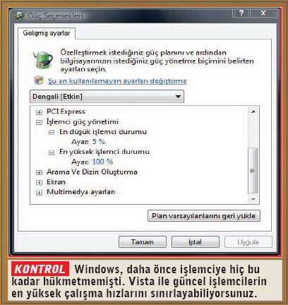 Artık işlemci hızını düşürmek de mümkün