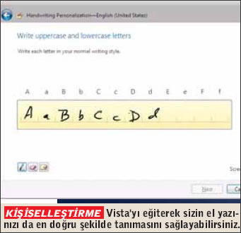 Vista artık sizin el yazınızı da tanıyacak