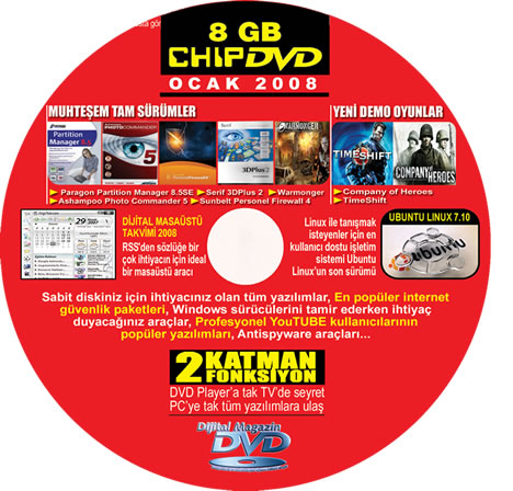 CHIP Ocak 2008 DVD İçeriği