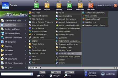 Alternatif  #1: Vista Start Menu