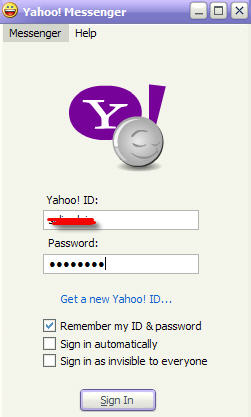 Yahoo Messenger'a giriş