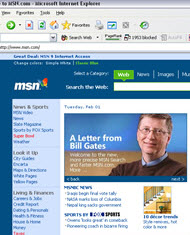 MSN'de daha zengin içerik