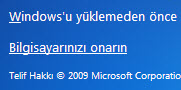 İkincil işletim sistem olarak Windows 7