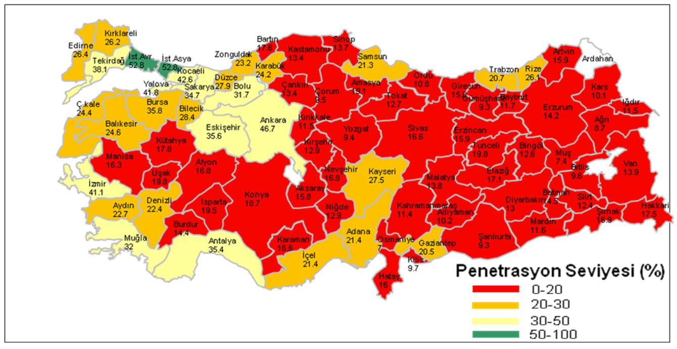 İşte Türkiye'nin internet haritası