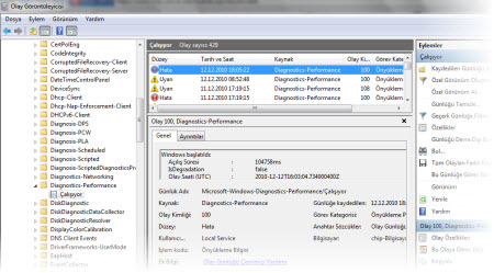 Olay Görüntüleyicisi ve Windows Kaynak İzleyicisi