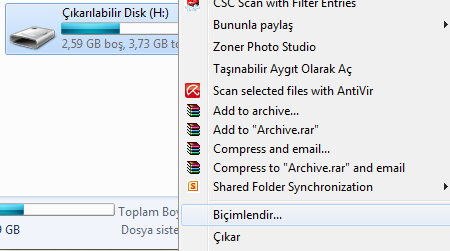 Bir disk nasıl biçimlendirilir?