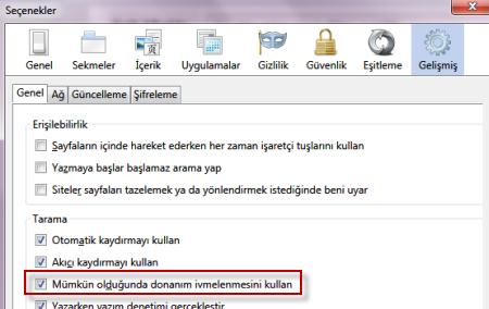 SunSpider test sonuçları ve grafik hızlandırma