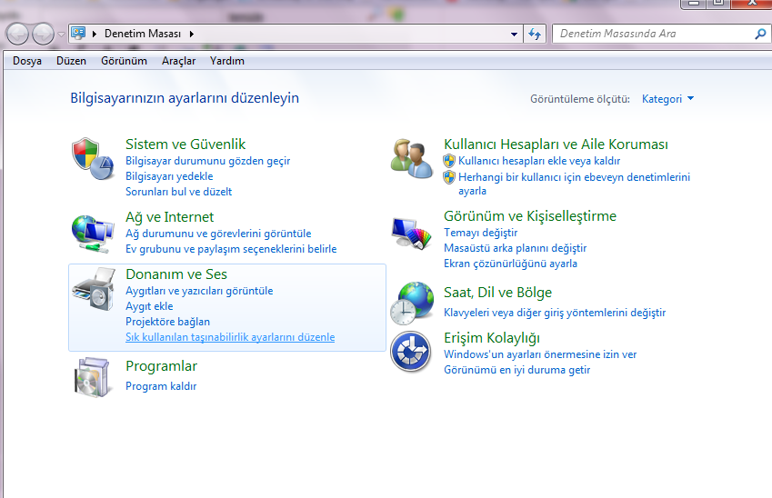 Windows Denetim Masası