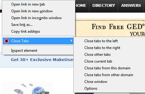 Close Tabs, Sexy Undo Close Tab ve Session Manager