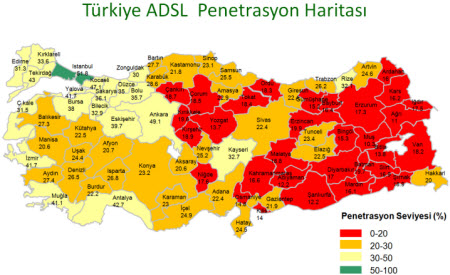 Türkiye'nin son internet haritası