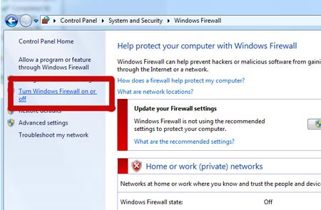 Windows Firewall'u