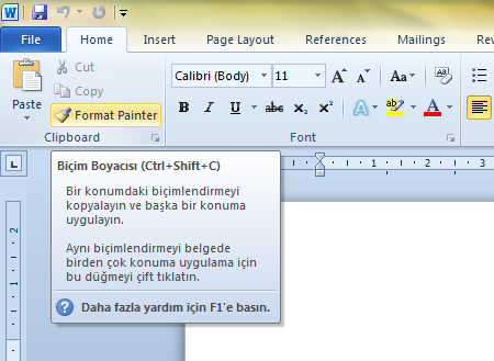 Faydalı Word kısayolları