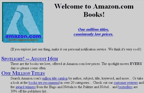 Amazon.com'un eski ve yeni hali