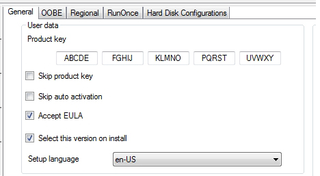 Un-Attended ve Customization bölümleri