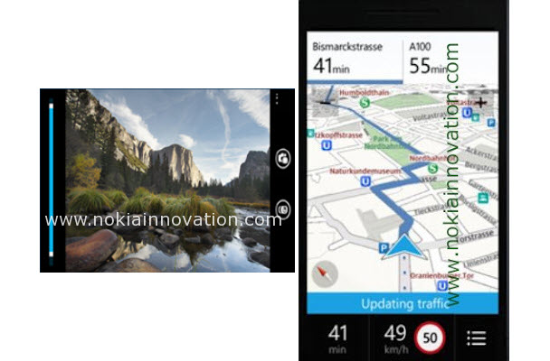 Yeni kamera arayüzü ve Nokia Drive 3.0'dan görüntü