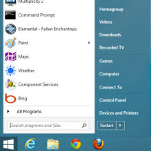 Ücretli seçenek Start8 ve ücretsiz Pokki